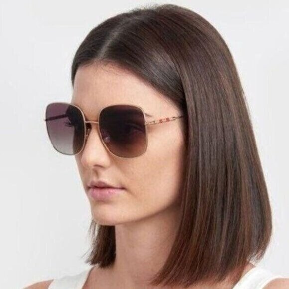 Carolina Herrera Sunglasses CH0035 Designer Square Oversized Gold Retro - Picture 14 of 15